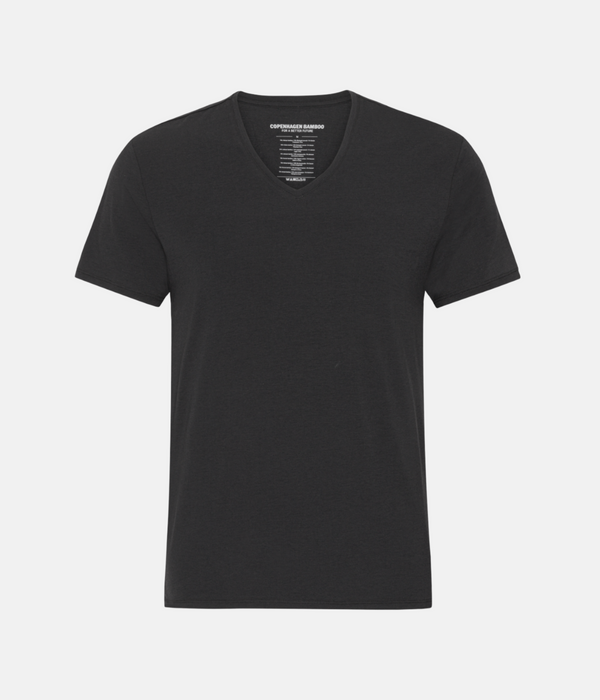 2 pcs Black slim fit v-neck bamboo T-shirts