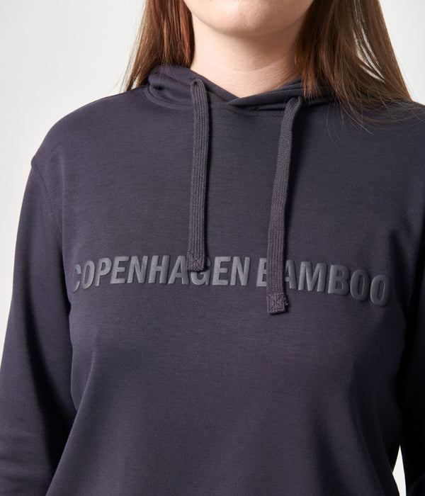 Mørkegrå bambus hoodie med logo Copenhagen Bamboo