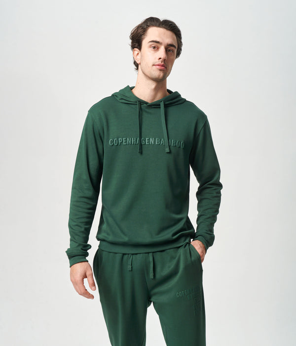 Green bamboo hoodie with logo