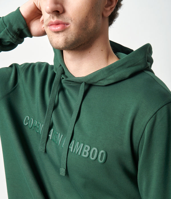 Green bamboo hoodie with logo