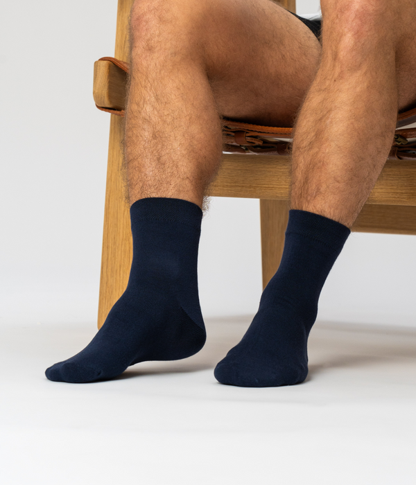 10 pairs of bamboo socks low cut white/navy