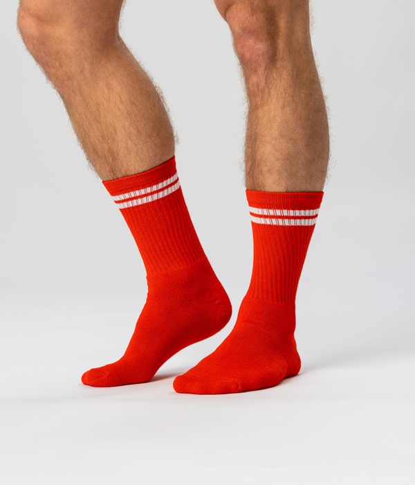 3 par røde bambus tennissokker Copenhagen Bamboo